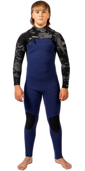 2026 Gul Junior Yulex Flexor 3/2mm Chest Zip Wetsuit FX1228-BLSM - Blue / Smoke